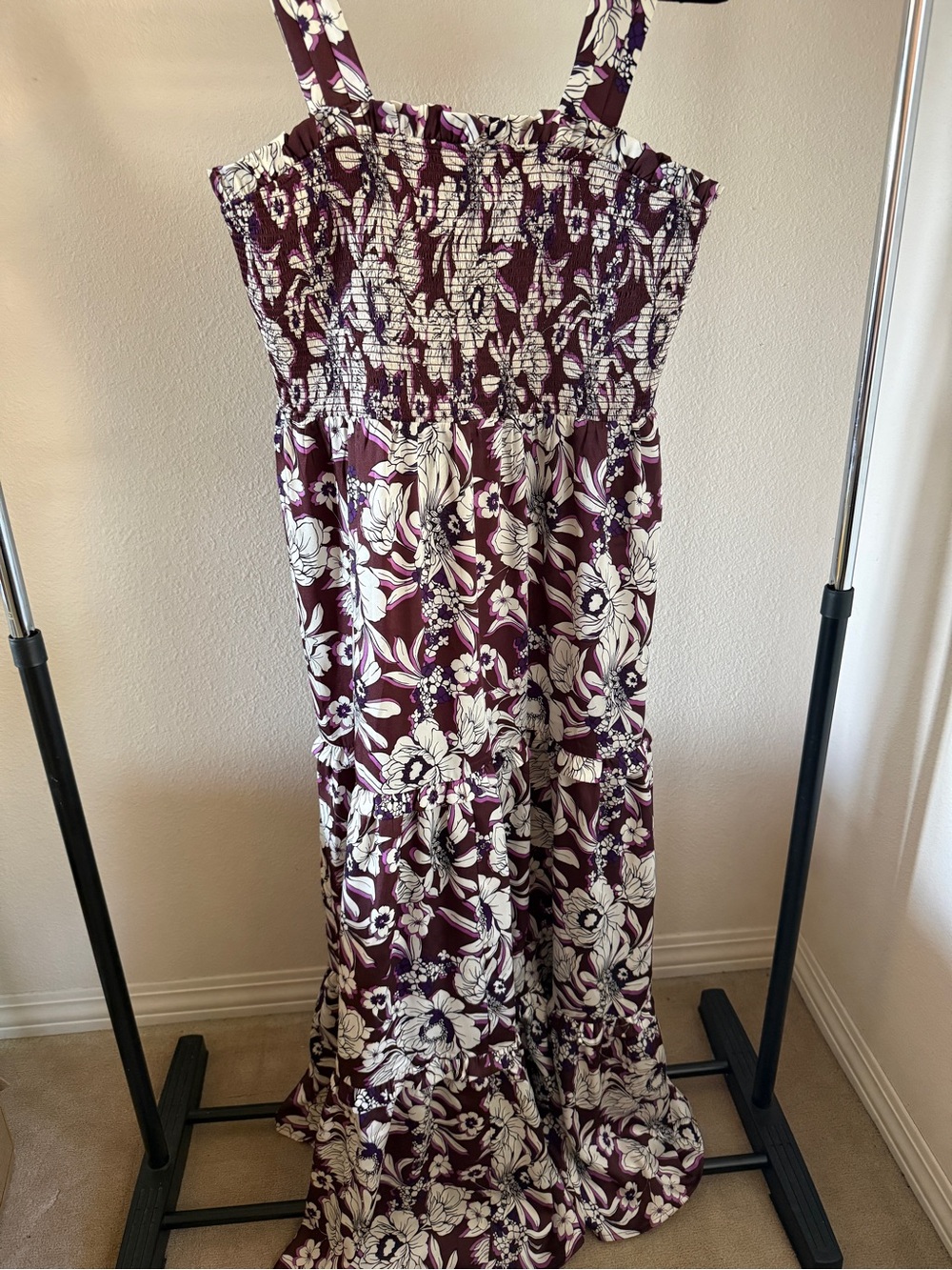 Express Purple and White Patterned Women's Top